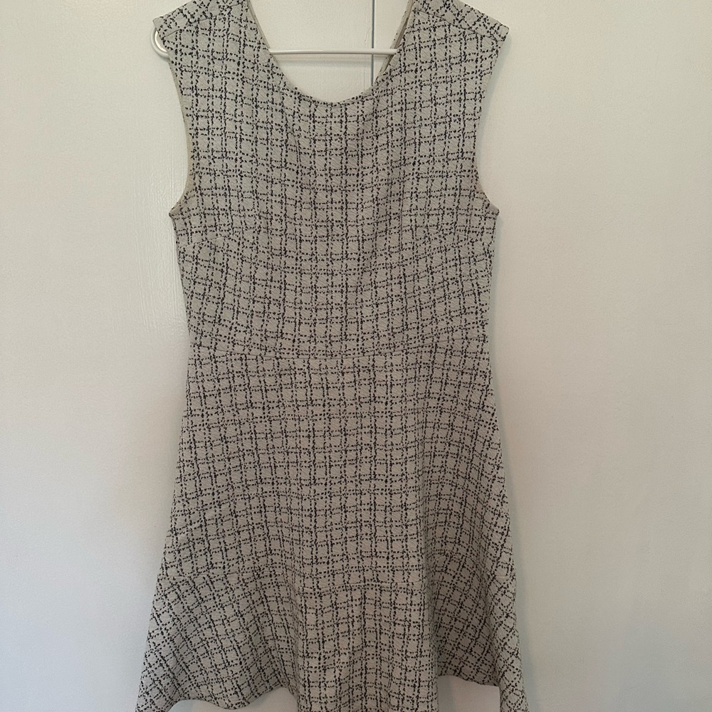 Cream/Off White and Black LOFT Dress